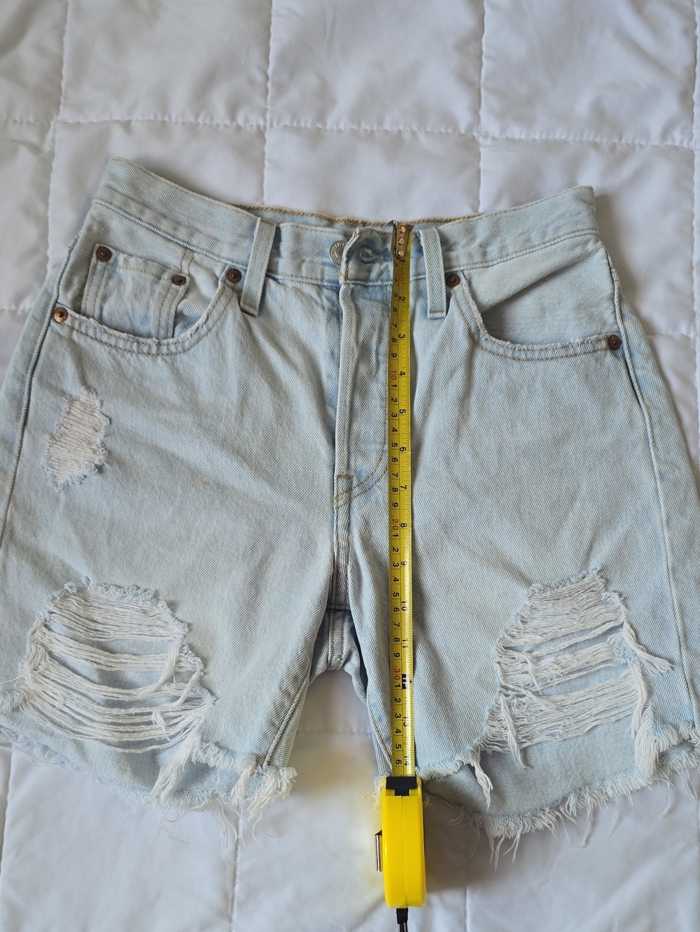 Levi's Light Wash Distressed Shorts
